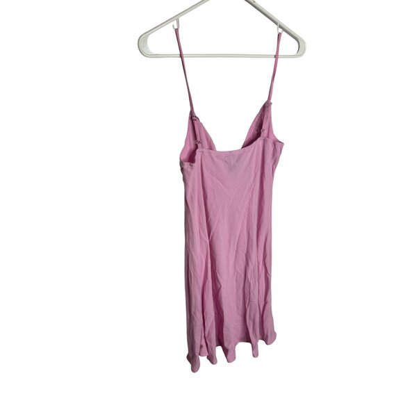 Pink Sleeveless Mini Slip Dress With Adjustable Spaghetti Straps - Picture 4 of 5